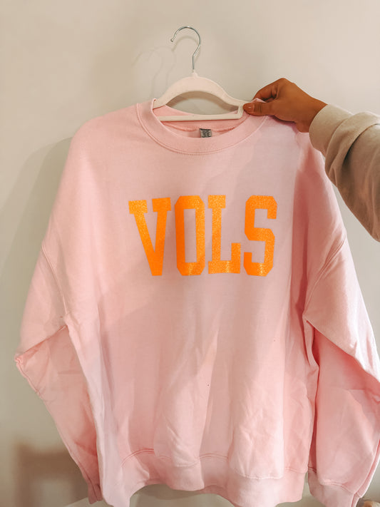 PINK Glitter Vols Crewneck